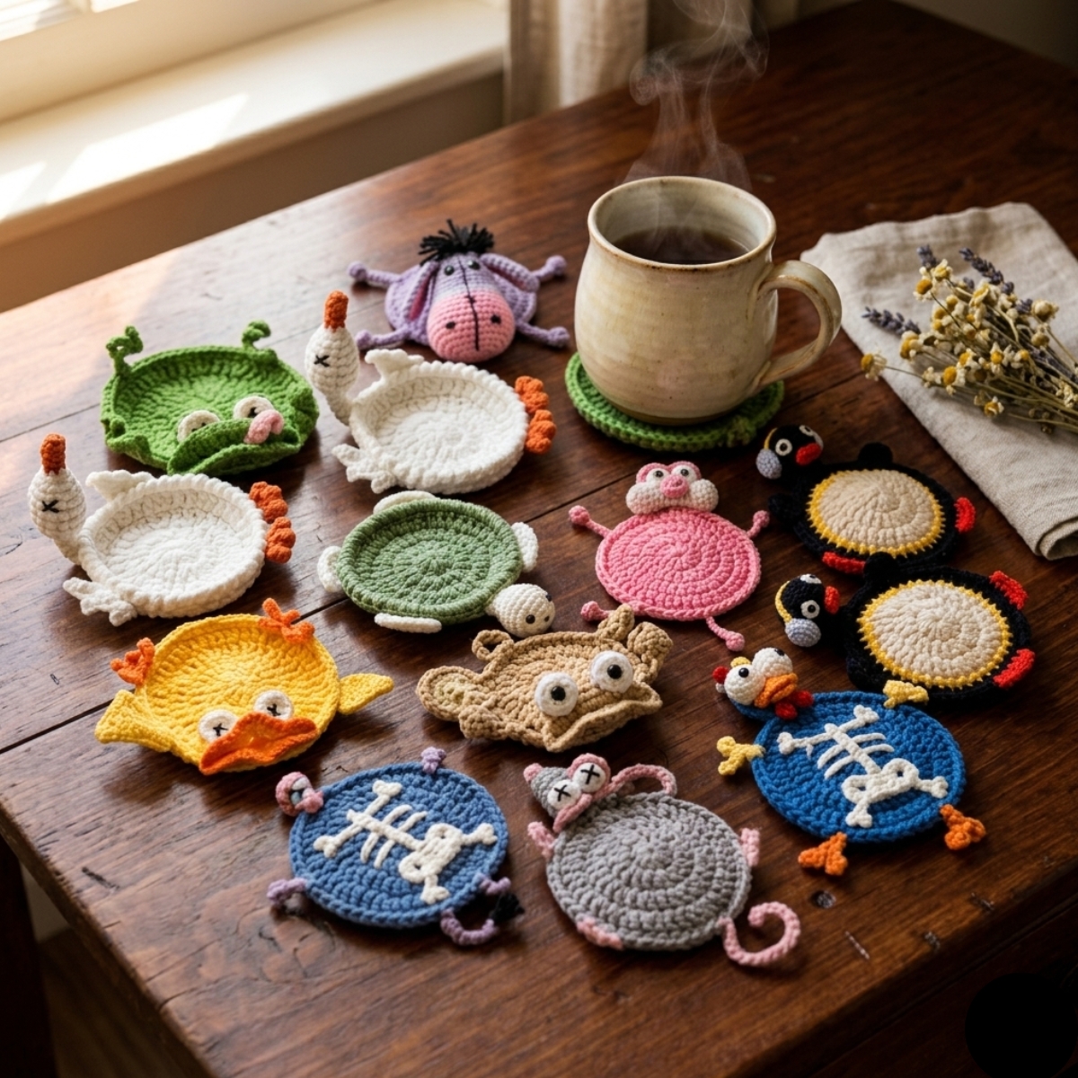 20 Animal Crochet Coaster Patterns Bundle PDF — Instant Download - Image 11